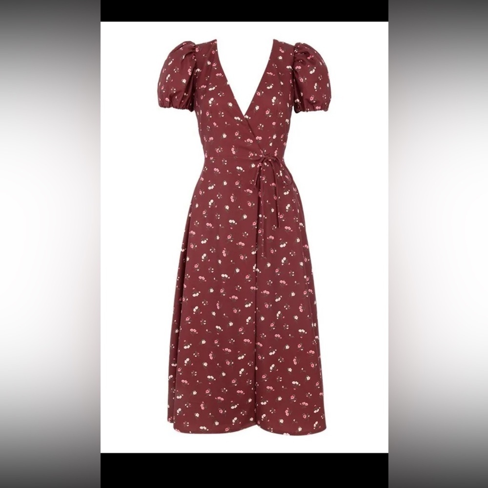 'Justina'

Wine Floral Wrap Dress /Size XS-US 2-4 /NR630 - Picture 3 of 7